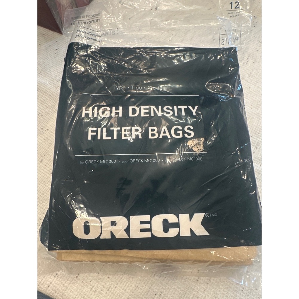 Oreck High Density Filter Bags MC1000 Canister Models 11 in Pack vacuum part